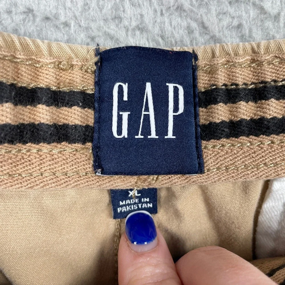 Vintage Gap Jogger Pants Mens XL Khaki Tan Cotton Stretch Drawstring Casual